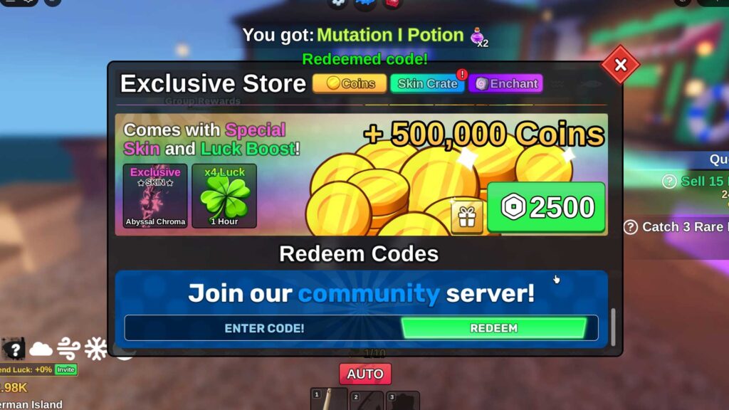 Fish It Redeem Code Page